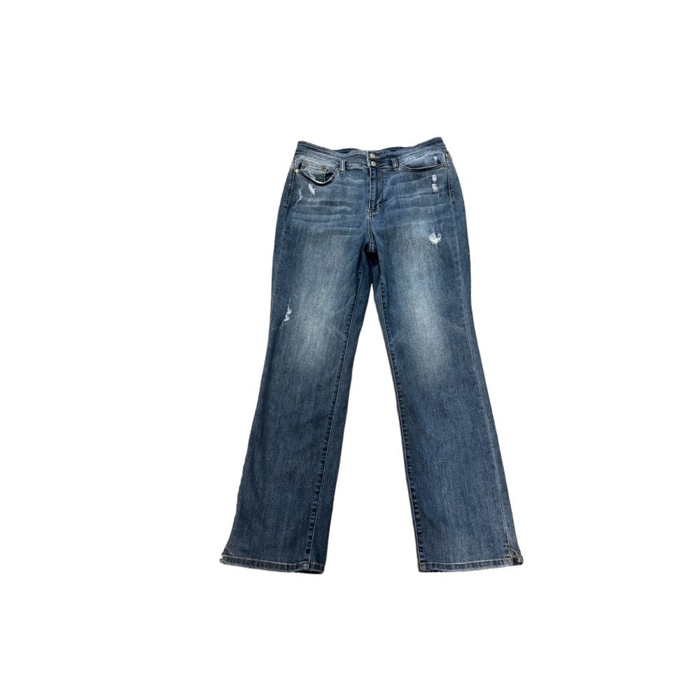 Judy Blue High Waist Slit Hem Straight Fit Jeans Sz 15/32